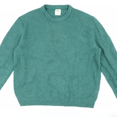 Marks and Spencer Men's Green XL Pullover Jumper