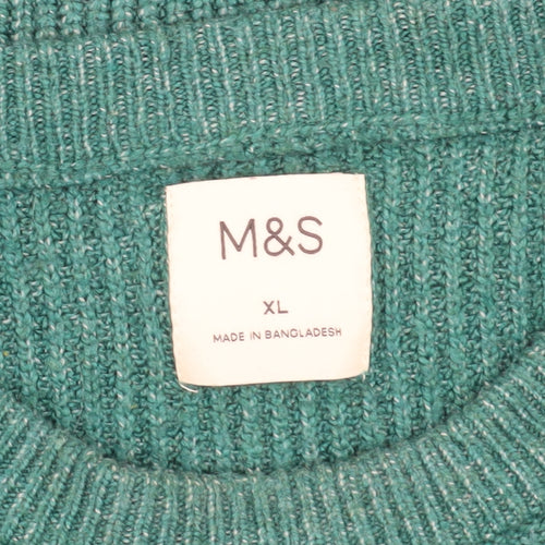 Marks and Spencer Men's Green XL Pullover Jumper