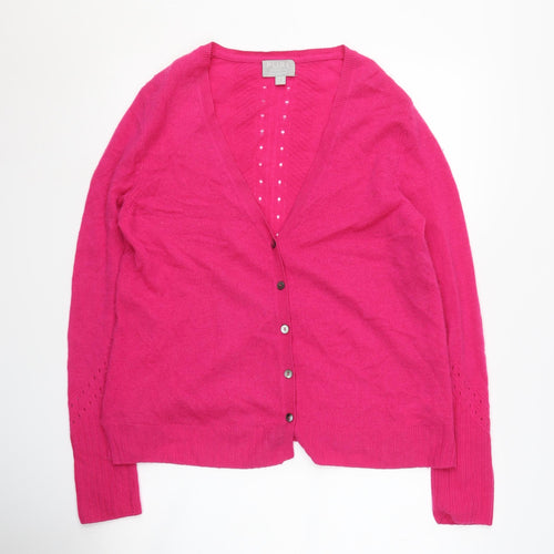 Pure Collection Women's Pink Cashmere Cardigan Size 12