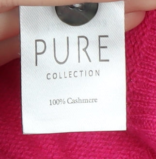 Pure Collection Women's Pink Cashmere Cardigan Size 12