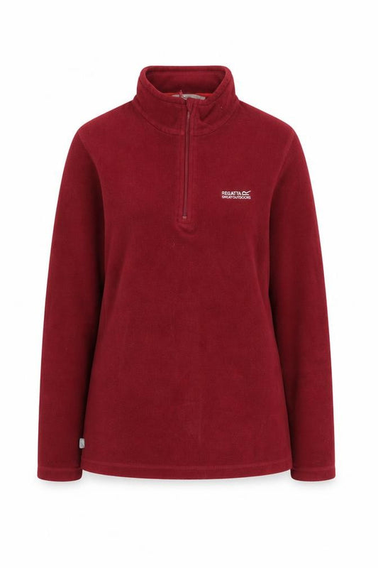 Front view of Regatta Women's Red Pullover Sweatshirt, size 14, 1/2 Zip