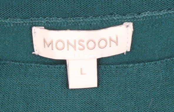 Monsoon Women's Green Boat Neck Jumper Size L