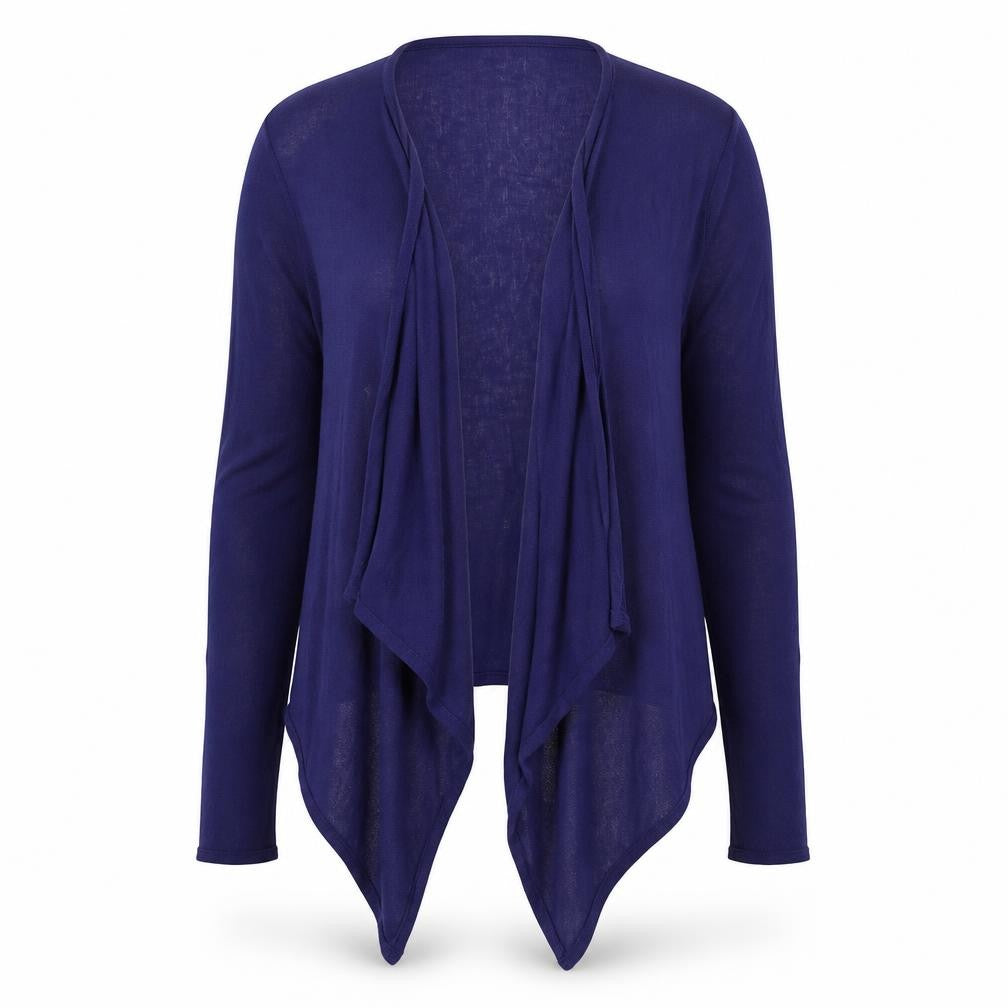 Front view of Red Herring Women's Blue Open Front Cardigan M/L