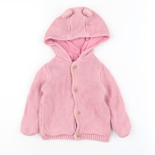 Marks and Spencer Pink Baby Jacket 12-18 Months Cotton