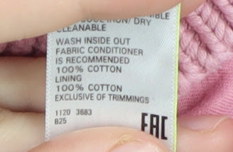 Marks and Spencer Pink Baby Jacket 12-18 Months Cotton