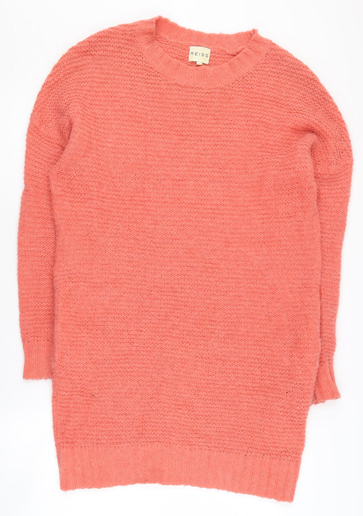 Reiss Women's Pink Jumper Dress M Knit Long Sleeve