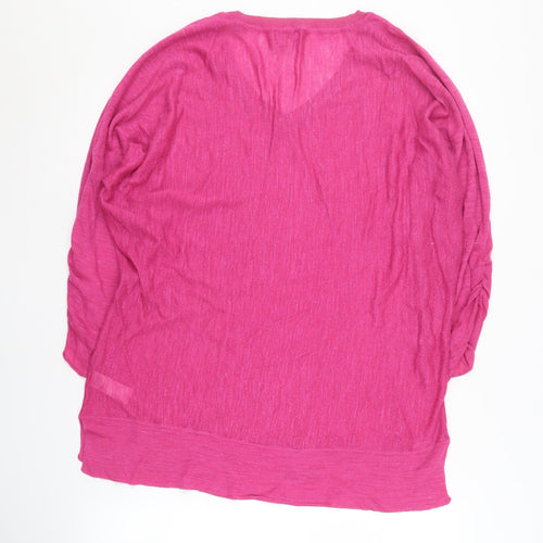 Monsoon Women's Pink Pullover V-Neck Jumper - L