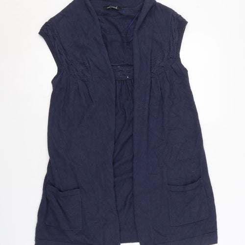 Marks and Spencer Women's Blue Open Front Vest Size 12