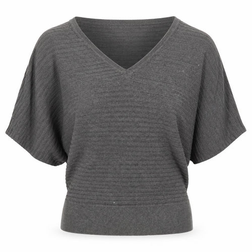 Long Tall Sally Women’s Grey V-Neck Knit Jumper - M