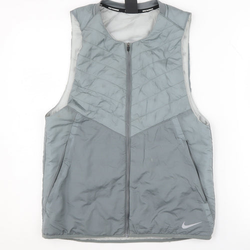 Nike Men's Small Grey Aerolayer Running Waistcoat