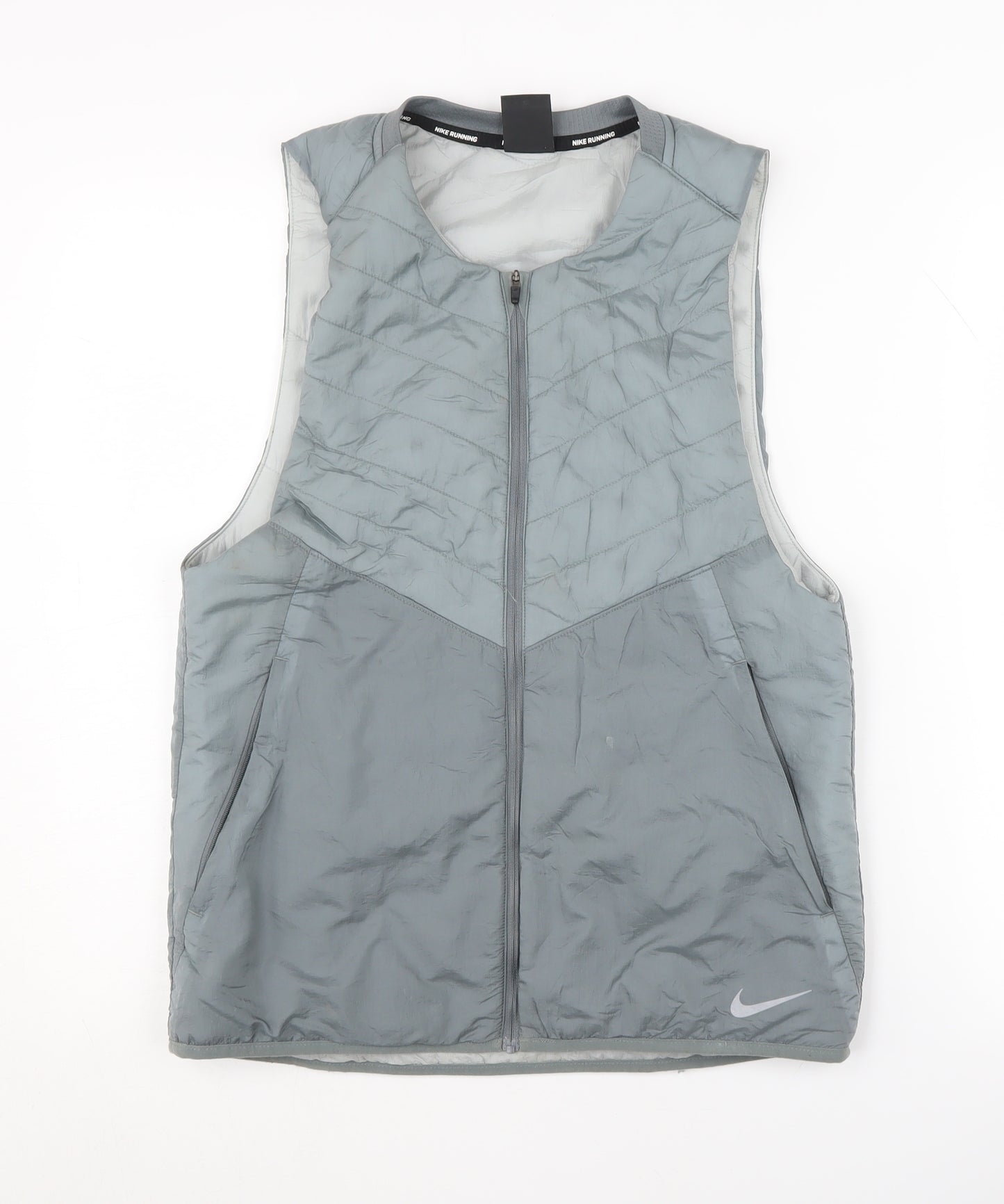 Nike Men's Small Grey Aerolayer Running Waistcoat