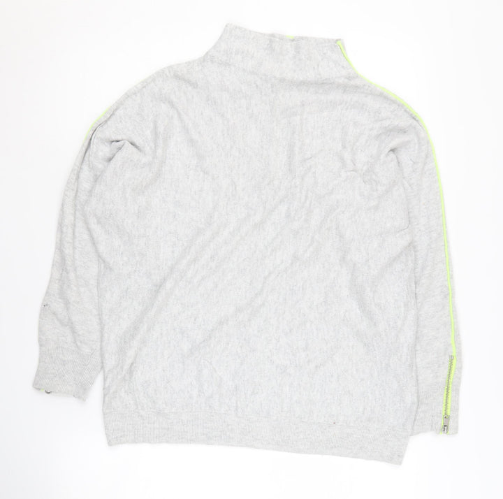 Mint Velvet Women's Grey Zip Accent Jumper M