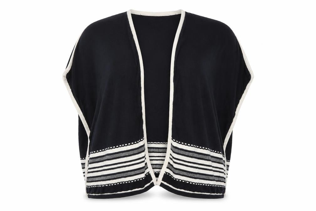 Front view of Jasper Conran Women's Black Open Front Cardigan, size 16