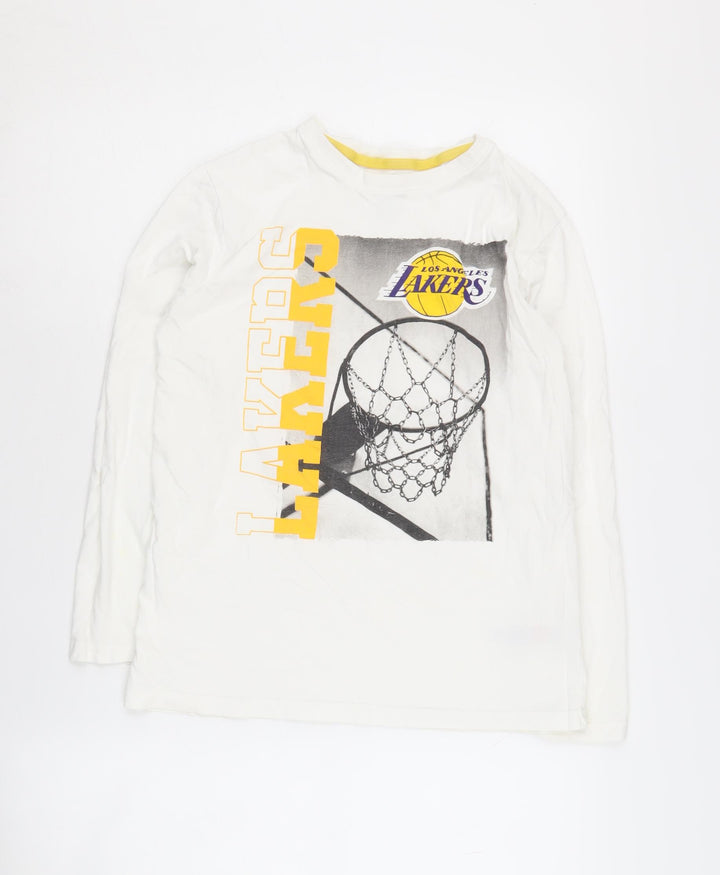Primark Boys White Lakers Long Sleeve T-Shirt Size 158