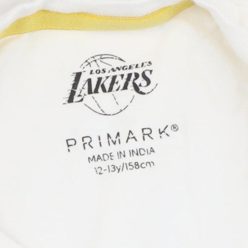 Primark Boys White Lakers Long Sleeve T-Shirt Size 158