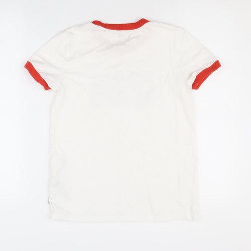 Levi's Boys White Ringer T-Shirt XS American Graphic Crew