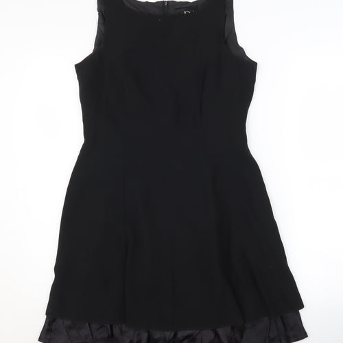 Début Women's Black Fit & Flare Dress, Size 12, Ruffled