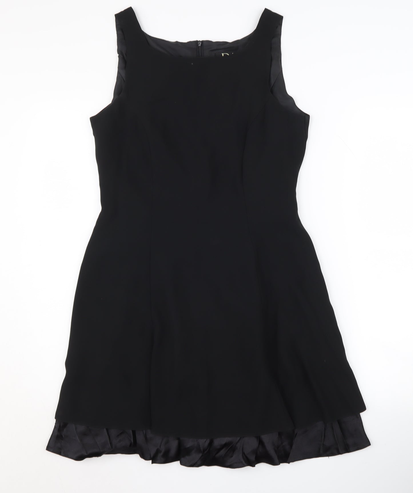 Début Women's Black Fit & Flare Dress, Size 12, Ruffled
