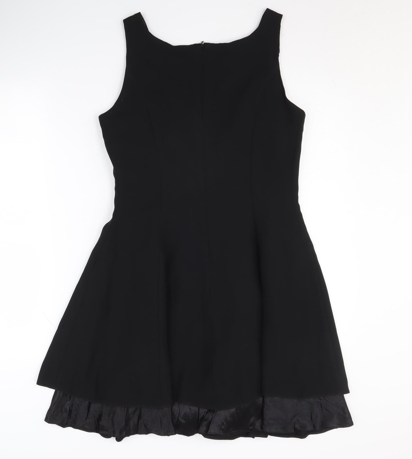Début Women's Black Fit & Flare Dress, Size 12, Ruffled