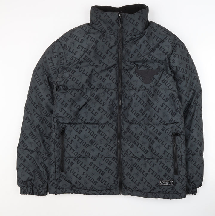 NBA Men's Black Puffer Jacket M Sports Winter