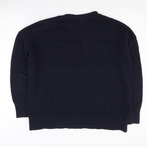 White Label Women's Blue V-Neck Long Sleeve Jumper, Size 8