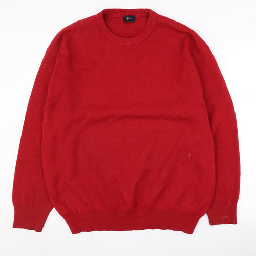 Gabicci Men's Red XL Wool Blend Pullover Jumper