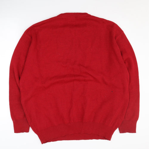 Gabicci Men's Red XL Wool Blend Pullover Jumper