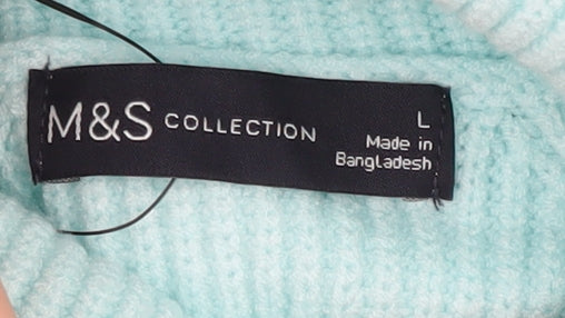 Marks and Spencer Women’s Blue Roll Neck Jumper L