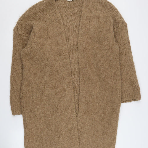 Vanessa Alexandra Women's Brown Knit Open Front Cardigan L