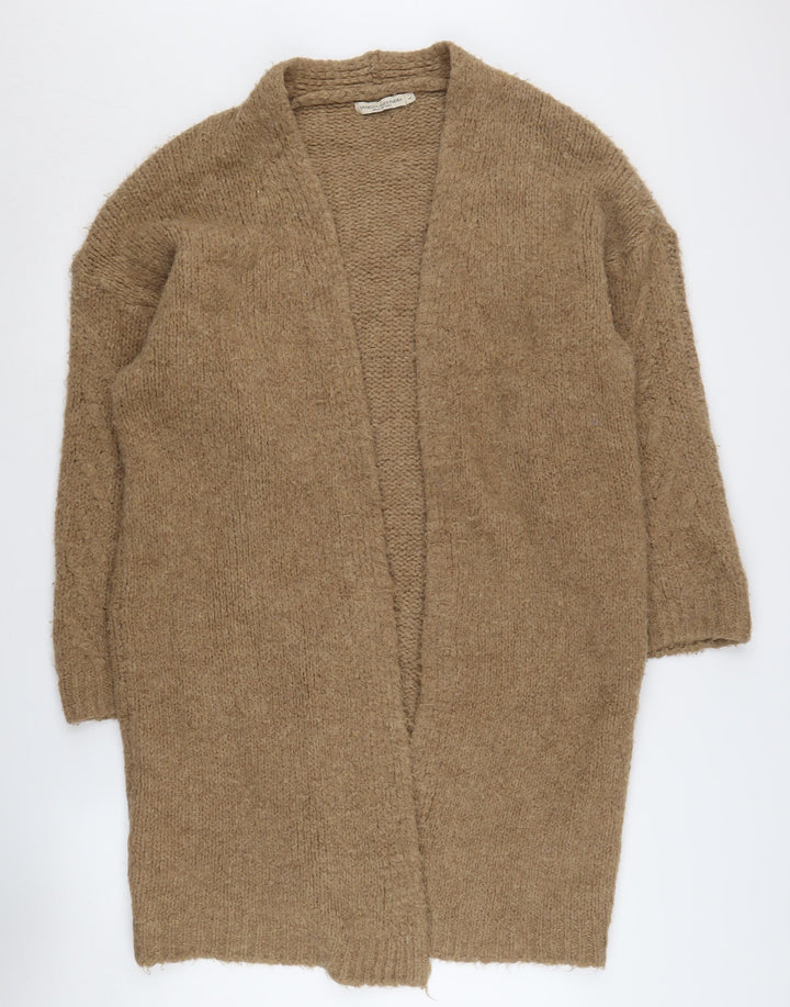 Vanessa Alexandra Women's Brown Knit Open Front Cardigan L