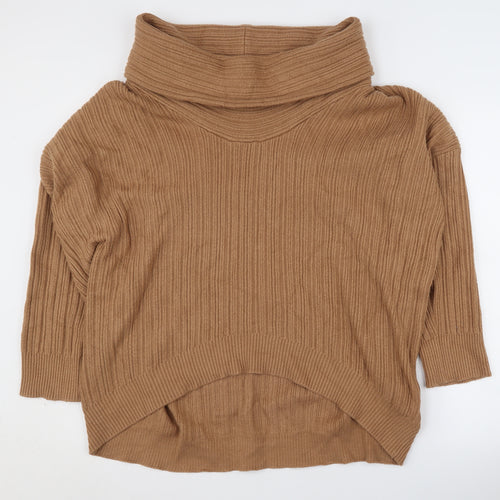 Zara Women's Brown Roll Neck Pullover Jumper M