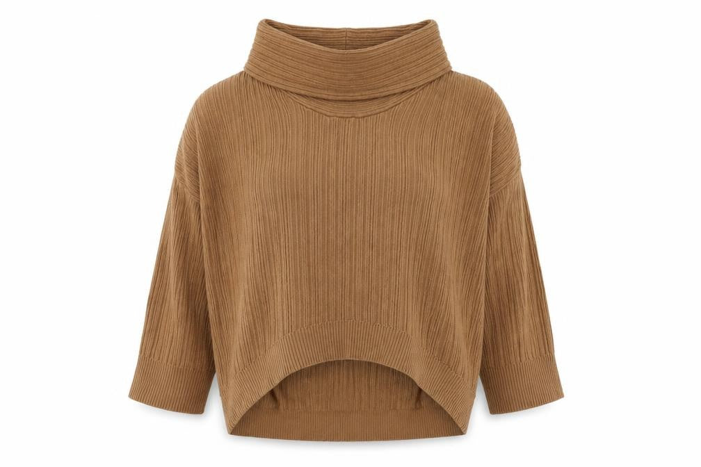 Front view of Zara Women's Brown Roll Neck jumper M