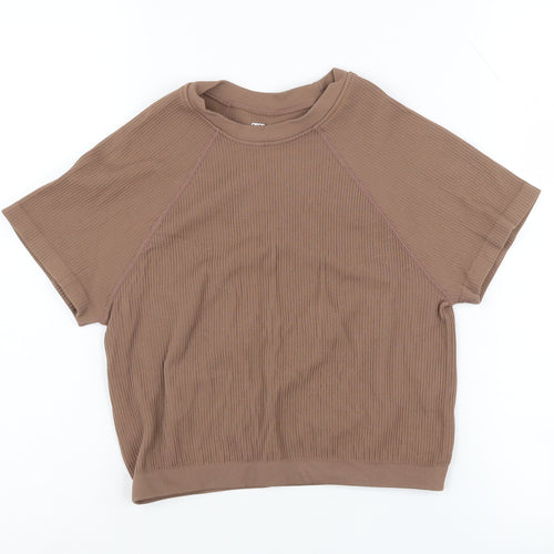ASOS DESIGN Women's Brown Crew Neck T-Shirt Medium
