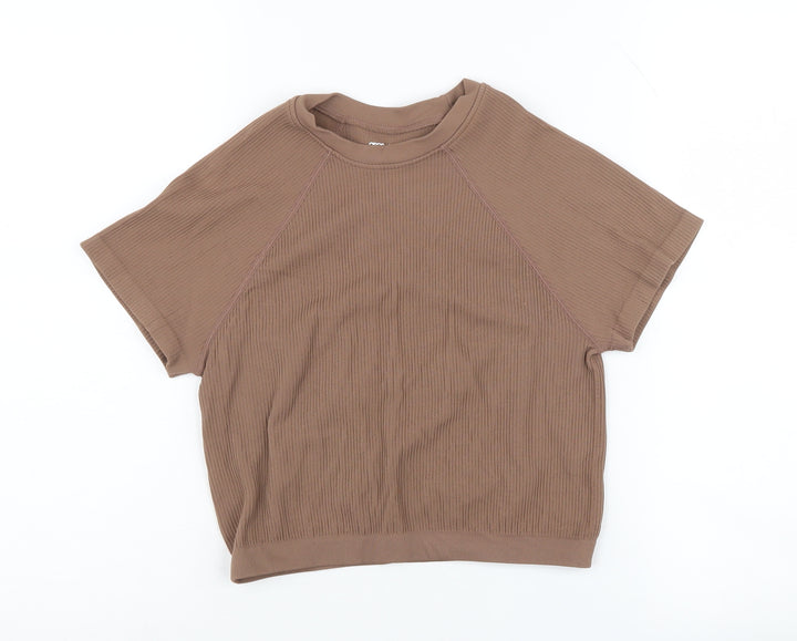 ASOS DESIGN Women's Brown Crew Neck T-Shirt Medium