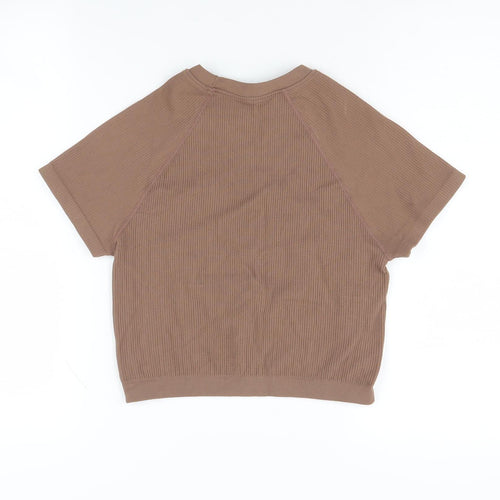 ASOS DESIGN Women's Brown Crew Neck T-Shirt Medium