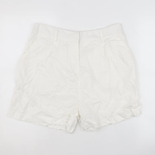 New Look Women's White Linen Blend Shorts Size 14