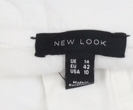 New Look Women's White Linen Blend Shorts Size 14