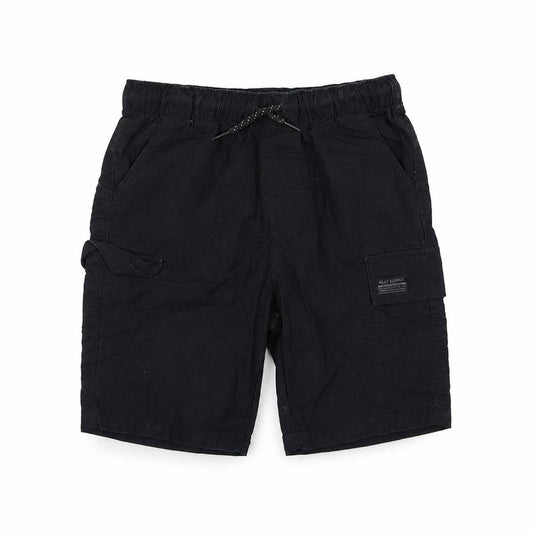 Next Boys Black Cargo Shorts 4-5 Years Elastic Waist Pockets