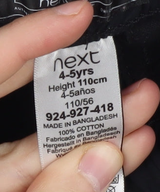 Next Boys Black Cargo Shorts 4-5 Years Elastic Waist Pockets