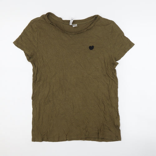 H&M Divided Women's Green Basic T-Shirt M