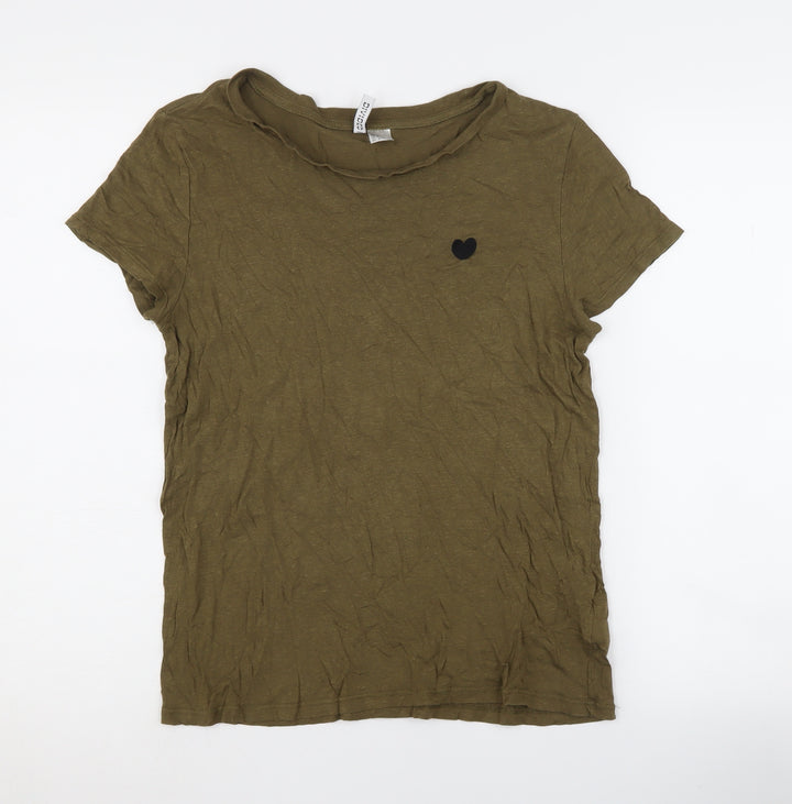 H&M Divided Women's Green Basic T-Shirt M
