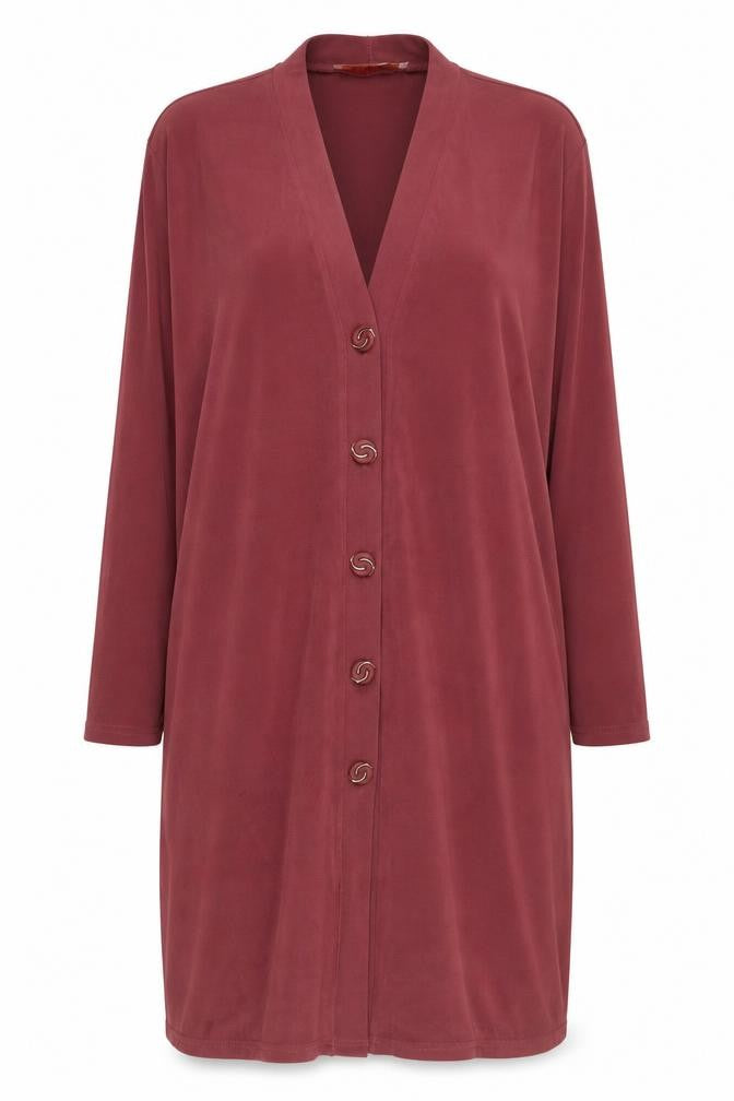 Front view of Stephen Women's Red XL Cardigan Button Detail