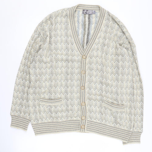 Gioferatti Men's Beige Cardigan, Large, V-Neck