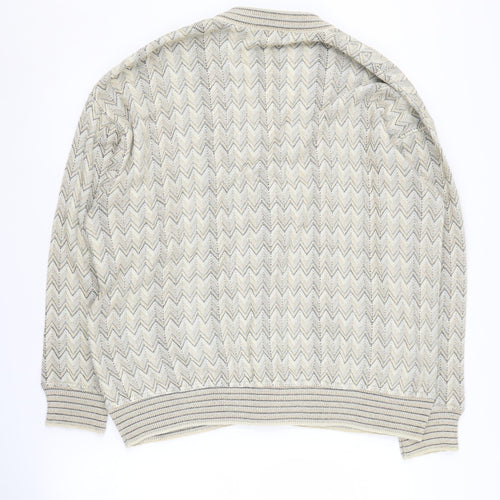 Gioferatti Men's Beige Cardigan, Large, V-Neck