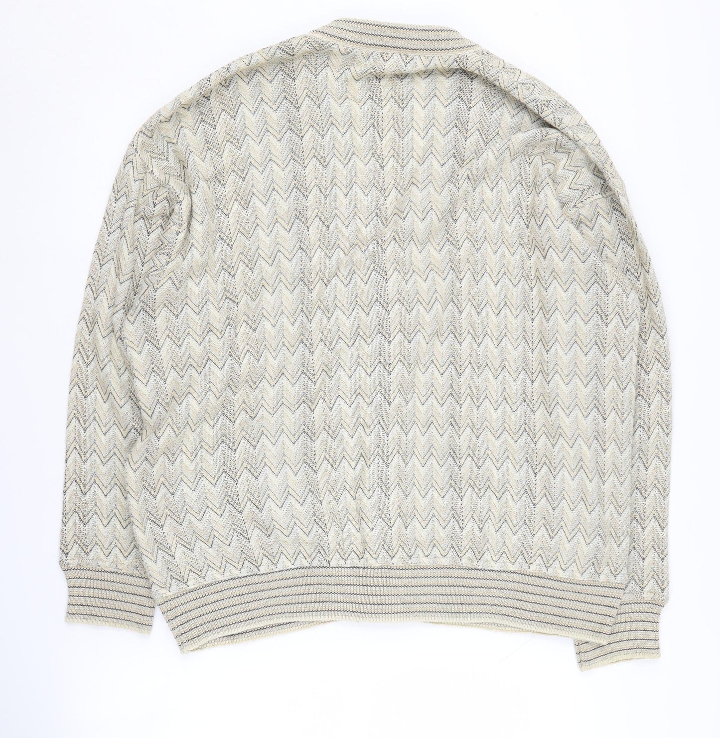 Gioferatti Men's Beige Cardigan, Large, V-Neck