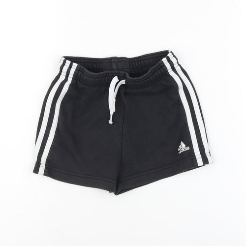 Adidas Boys Black Athletic Shorts, Size 7-8 Years