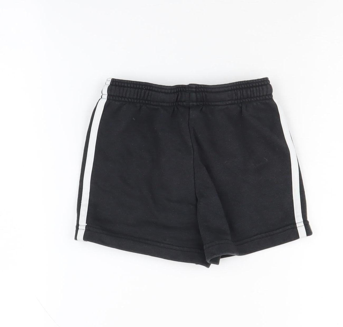 Adidas Boys Black Athletic Shorts, Size 7-8 Years