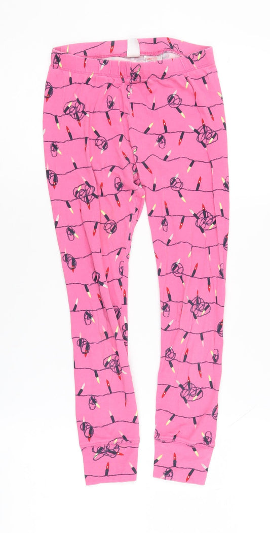 GAP Girls Pink Christmas Lights Lounge Pants - 10-11 Years
