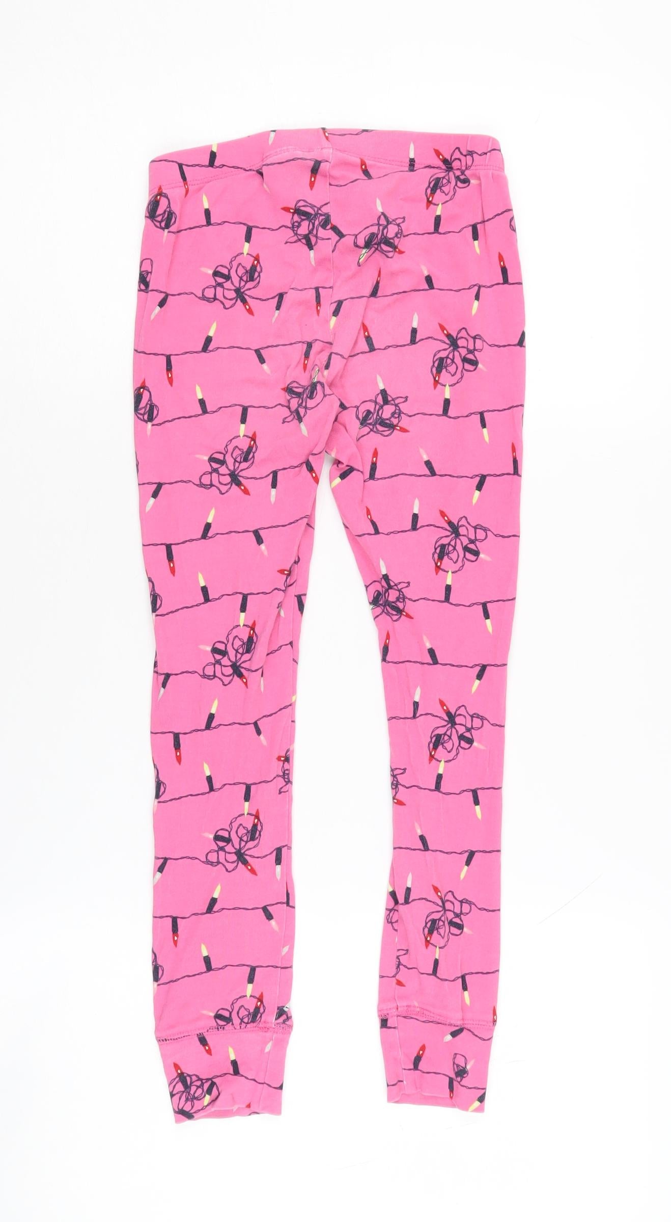 GAP Girls Pink Christmas Lights Lounge Pants - 10-11 Years