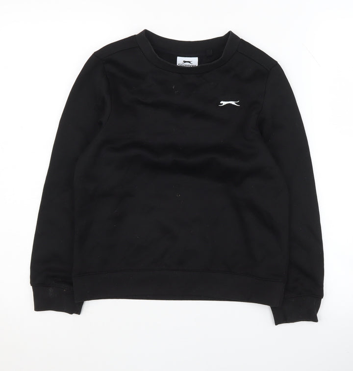 Slazenger Boys Black Crew Neck Sweatshirt 9-10 Years